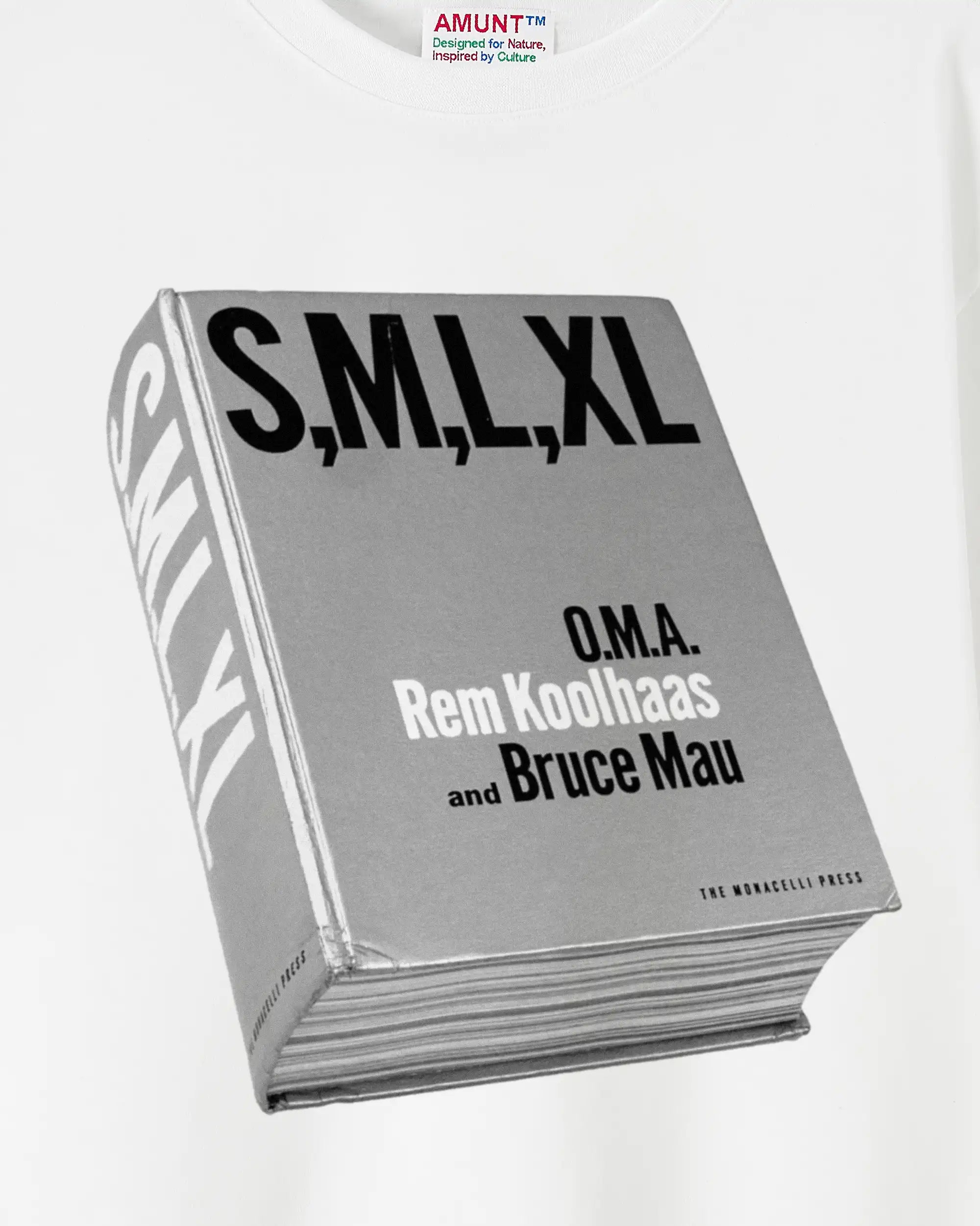 Book titled 'S,M,L,XL' by O.M.A. Rem Koolhaas and Bruce Mau on a white background