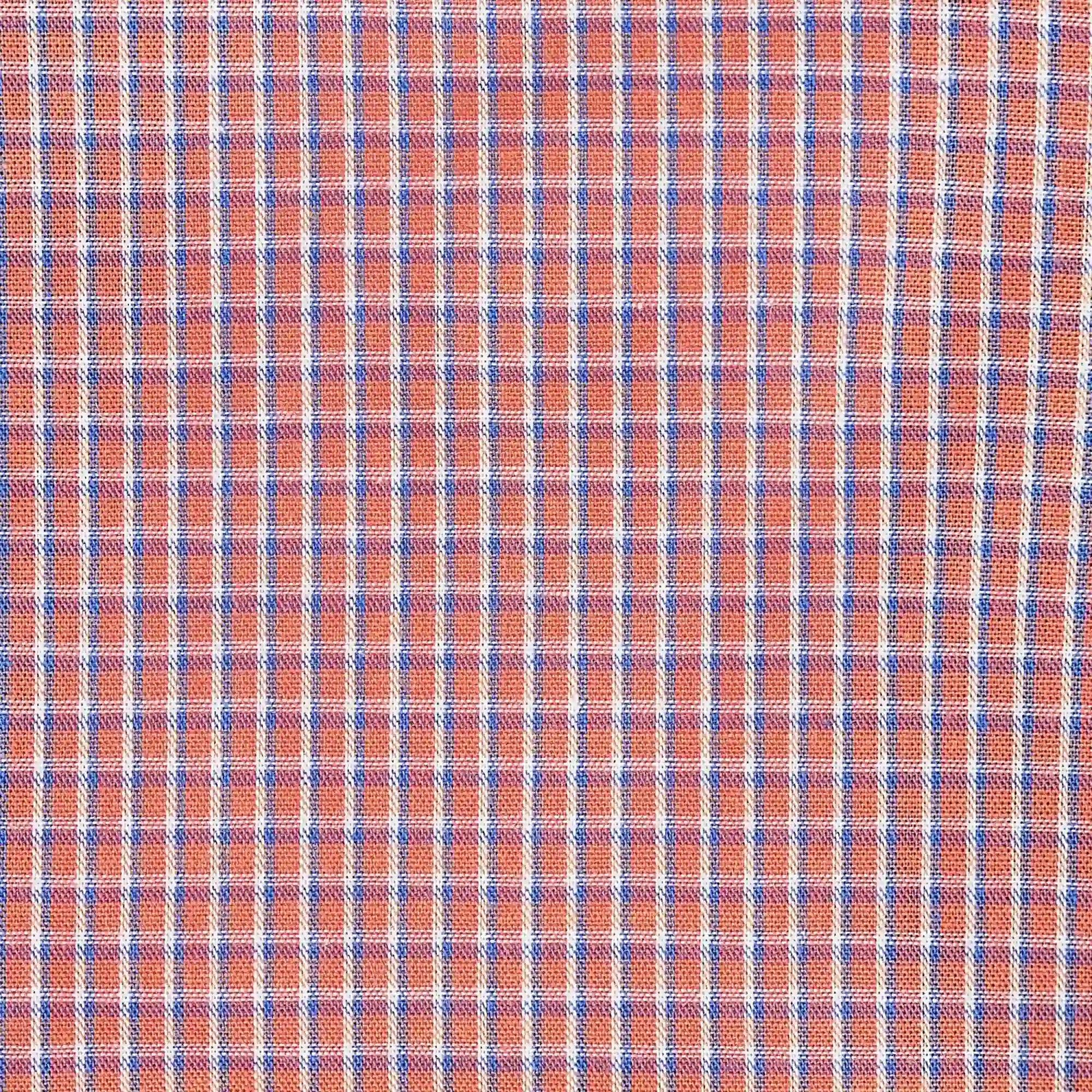 Plaid fabric pattern with red and blue lines on a red background