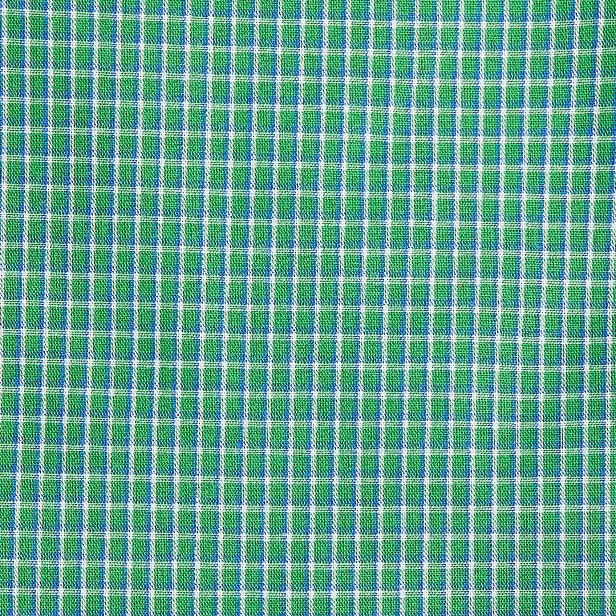 Green and blue checkered fabric pattern